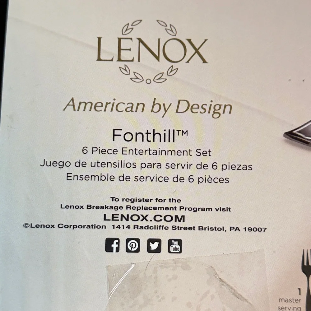 Lenox Fonthill 6-piece Entertainment/Hostess Serving Set EUC